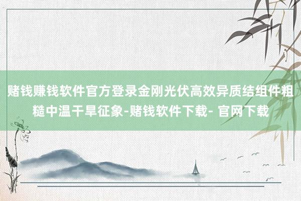 赌钱赚钱软件官方登录　　金刚光伏高效异质结组件粗糙中温干旱征象-赌钱软件下载- 官网下载