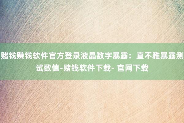赌钱赚钱软件官方登录液晶数字暴露：直不雅暴露测试数值-赌钱软件下载- 官网下载