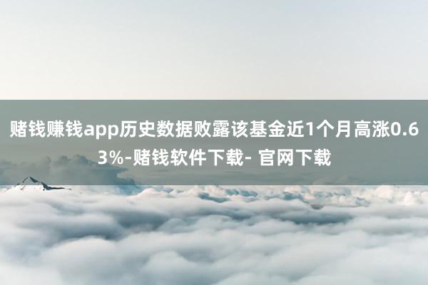 赌钱赚钱app历史数据败露该基金近1个月高涨0.63%-赌钱软件下载- 官网下载